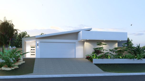 The Coastal house design front render