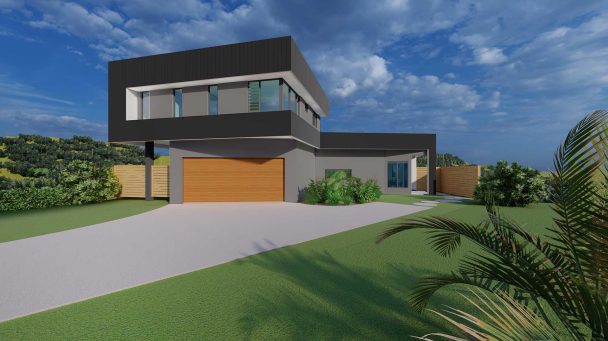 The Mooney house design front render