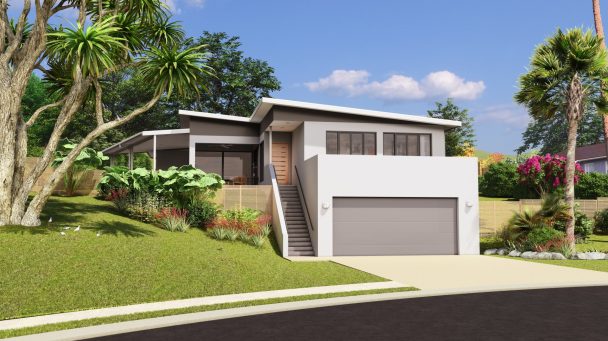 Enclave house design front render