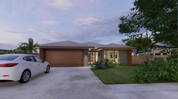 Retreat house design front render